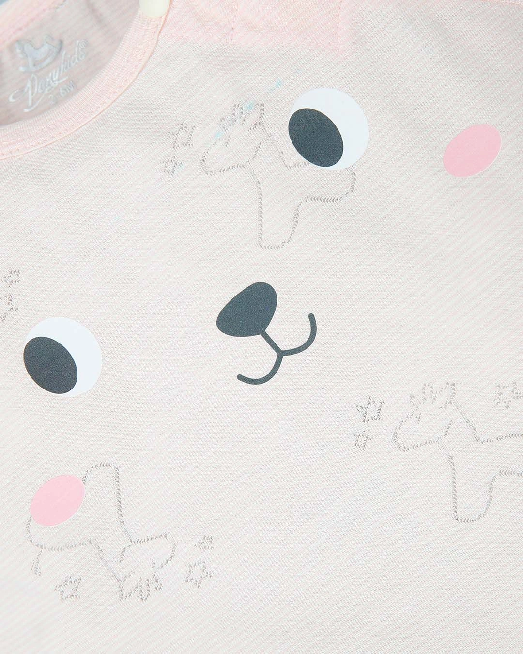 Bodysuit bé gái Pony Kids in gấu màu hồng 7