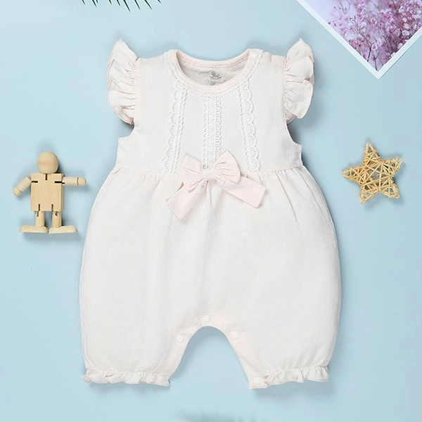 Bodysuit bé gái Pony Kids bèo nơ màu hồng 1