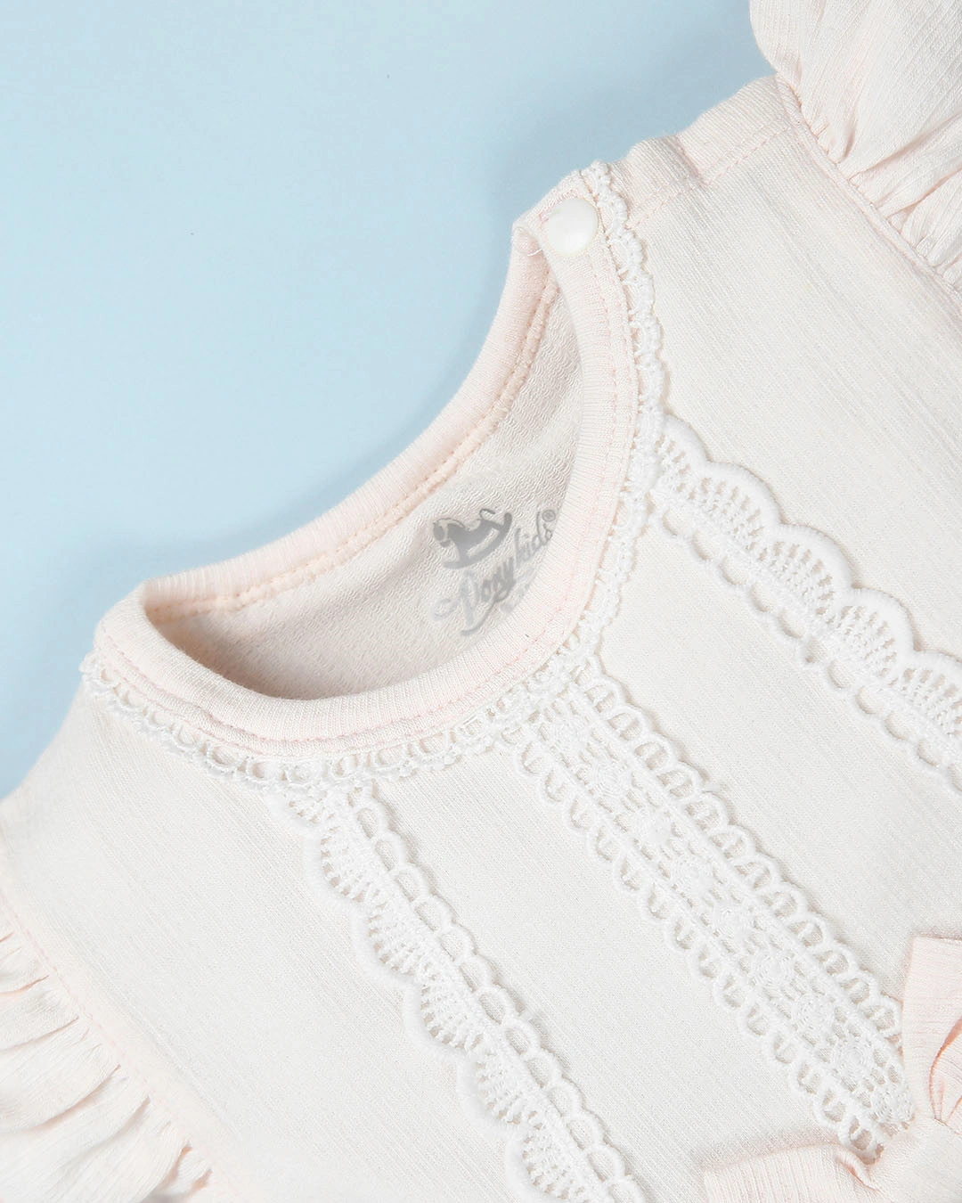 Bodysuit bé gái Pony Kids bèo nơ màu hồng 3