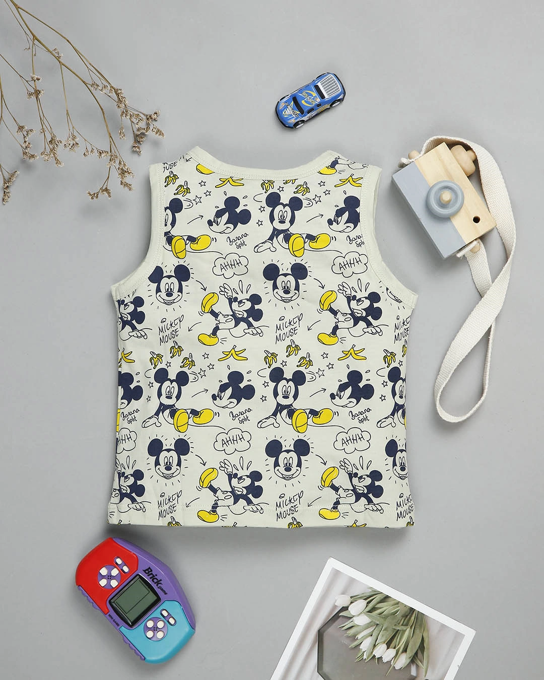 Bộ sát nách bé trai Rabity 5.710 màu be - đen 3