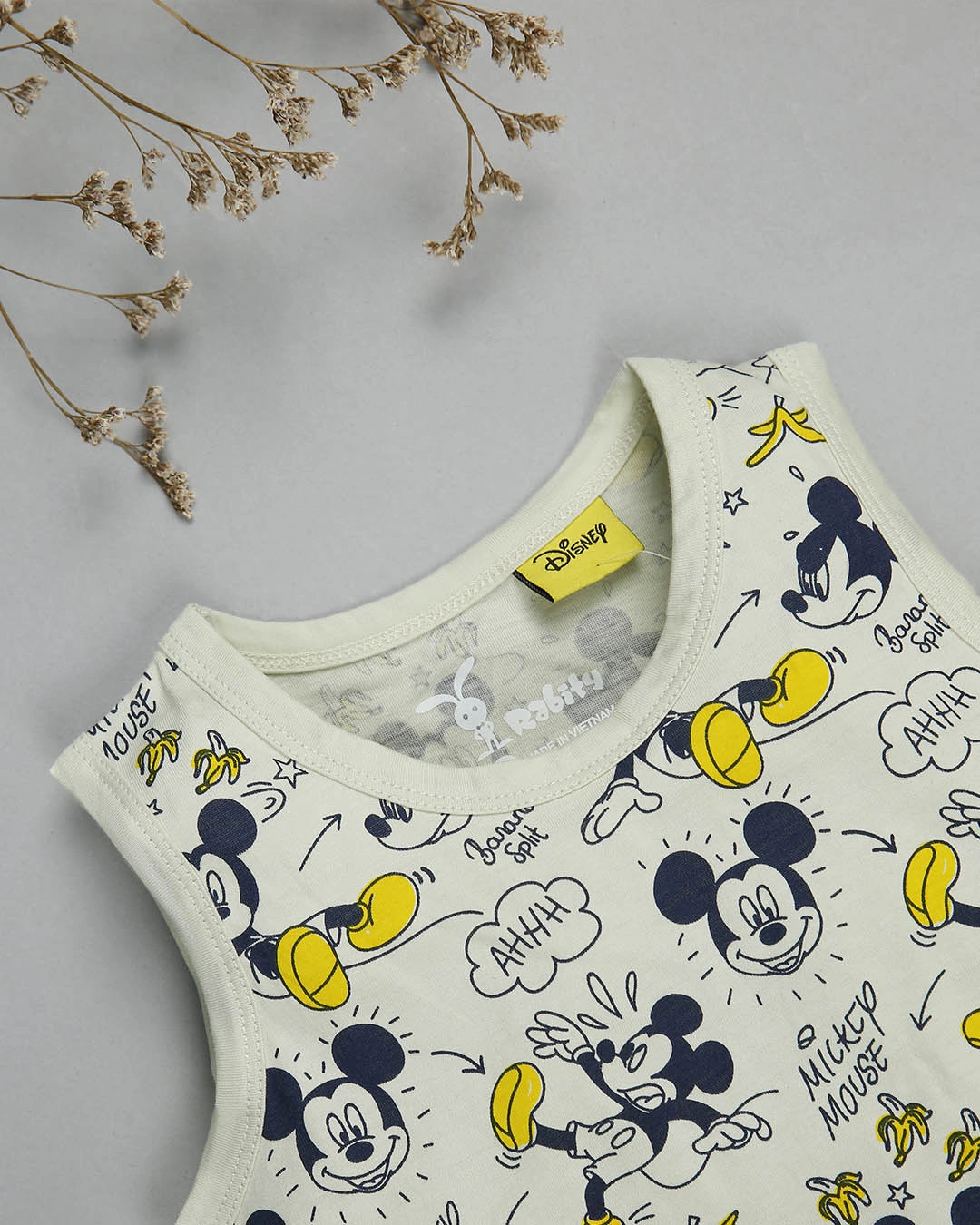 Bộ sát nách bé trai Rabity 5.710 màu be - đen 4