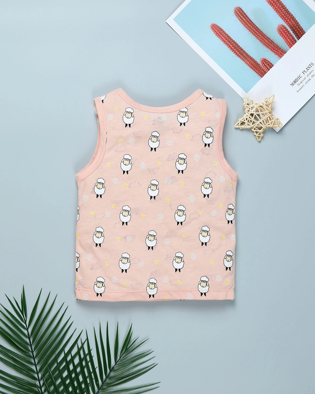 Bộ sát nách bé trai Pony Kids in hình cừu màu hồng 3