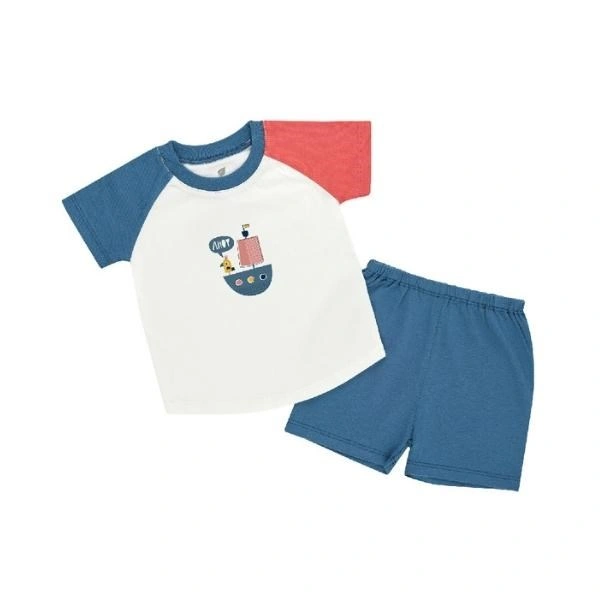 Bộ tay ngắn bé trai Lullaby NH343M màu đen - xanh lá 9