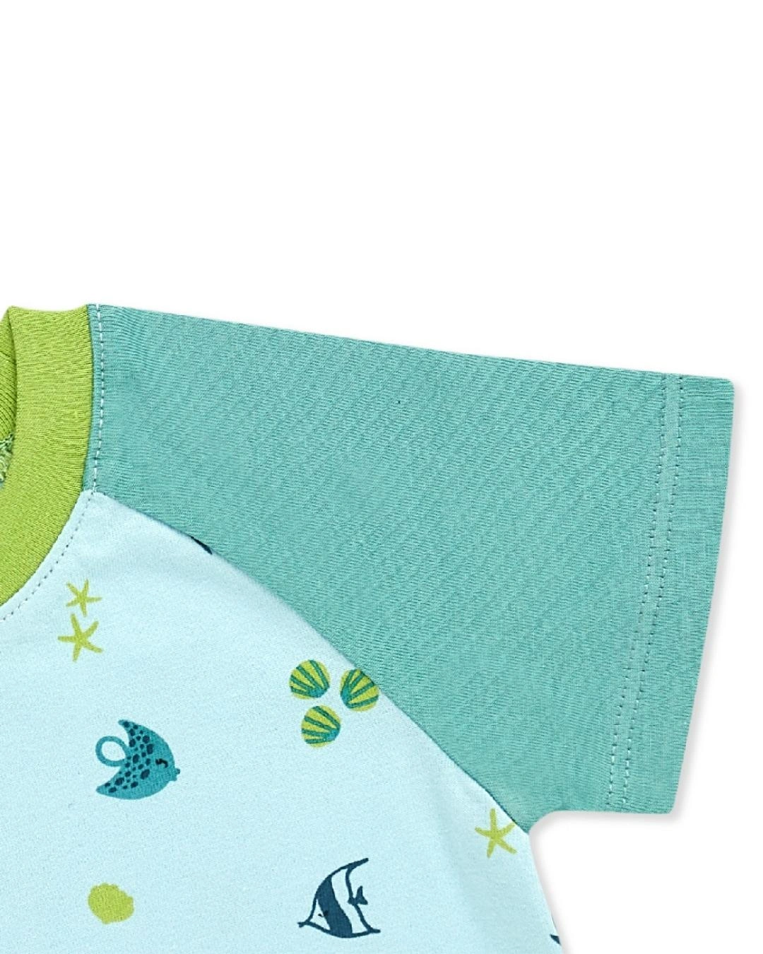 Bộ tay ngắn bé trai Lullaby NH343M màu đen - xanh lá 13