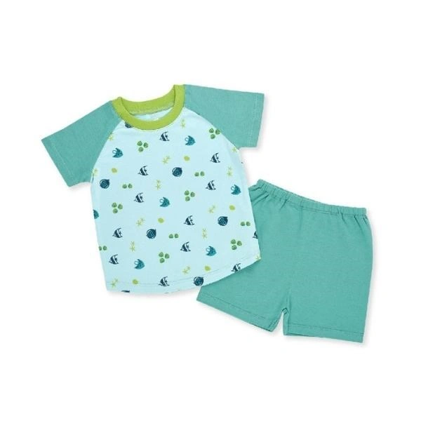 Bộ tay ngắn bé trai Lullaby NH343M màu đen - xanh lá 11