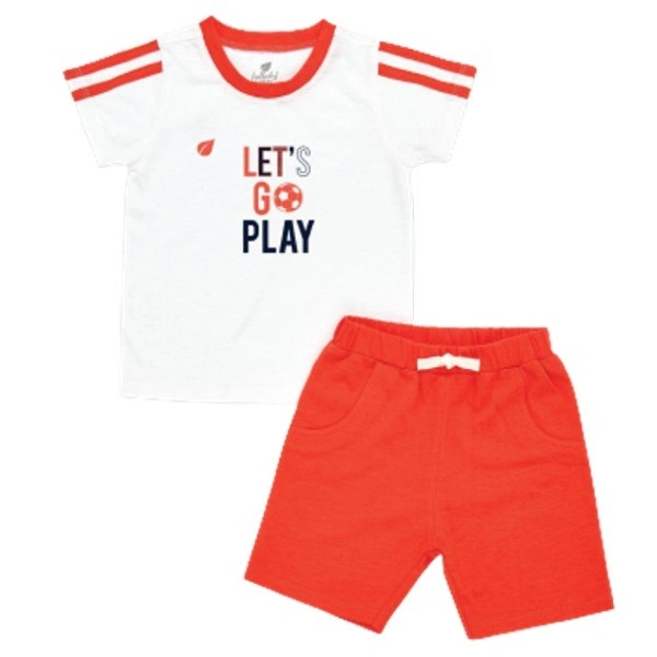 Bộ tay ngắn bé trai Lullaby FOOTBALL NH375M màu xanh dương - cam 11
