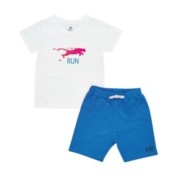 Bộ tay ngắn bé trai Lullaby RUN NH374M màu trắng - đen 12