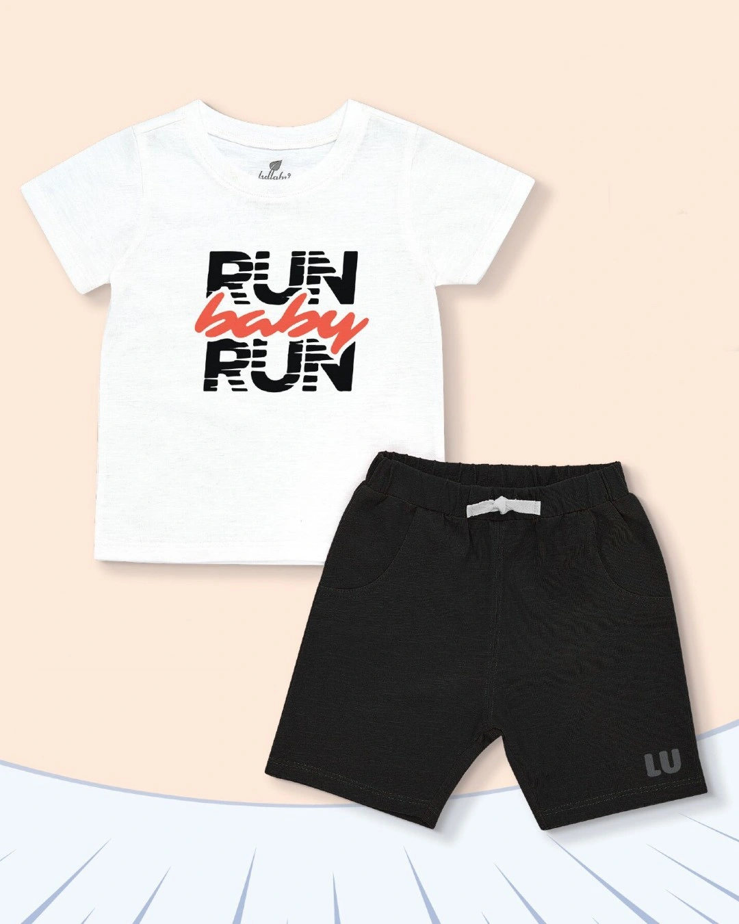 Bộ tay ngắn bé trai Lullaby RUN NH374M màu trắng - đỏ 6