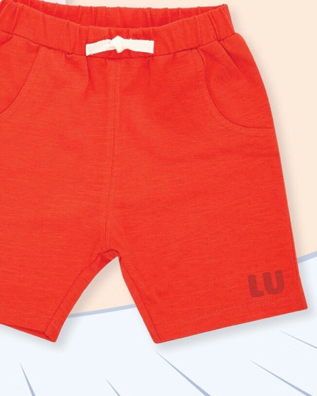 Bộ tay ngắn bé trai Lullaby RUN NH374M màu trắng - đỏ 3