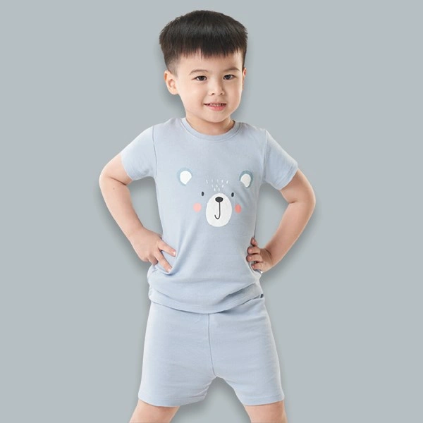Bộ tay ngắn bé trai Lullaby NH161V màu xanh đậm 1