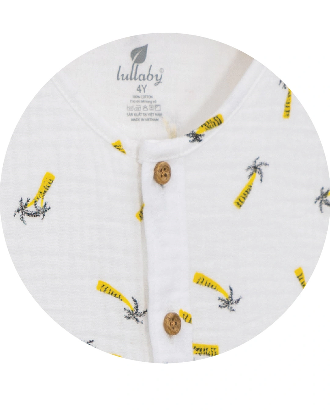 Bộ tay ngắn bé trai Lullaby NH173V màu trắng - nâu 3