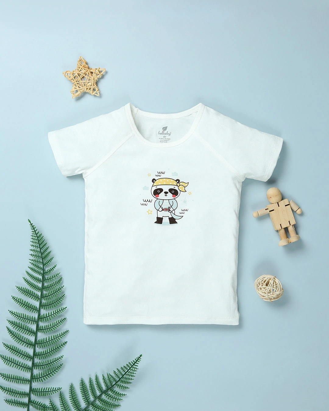 Bộ tay ngắn bé trai Lullaby NH215V màu trắng - xanh 2