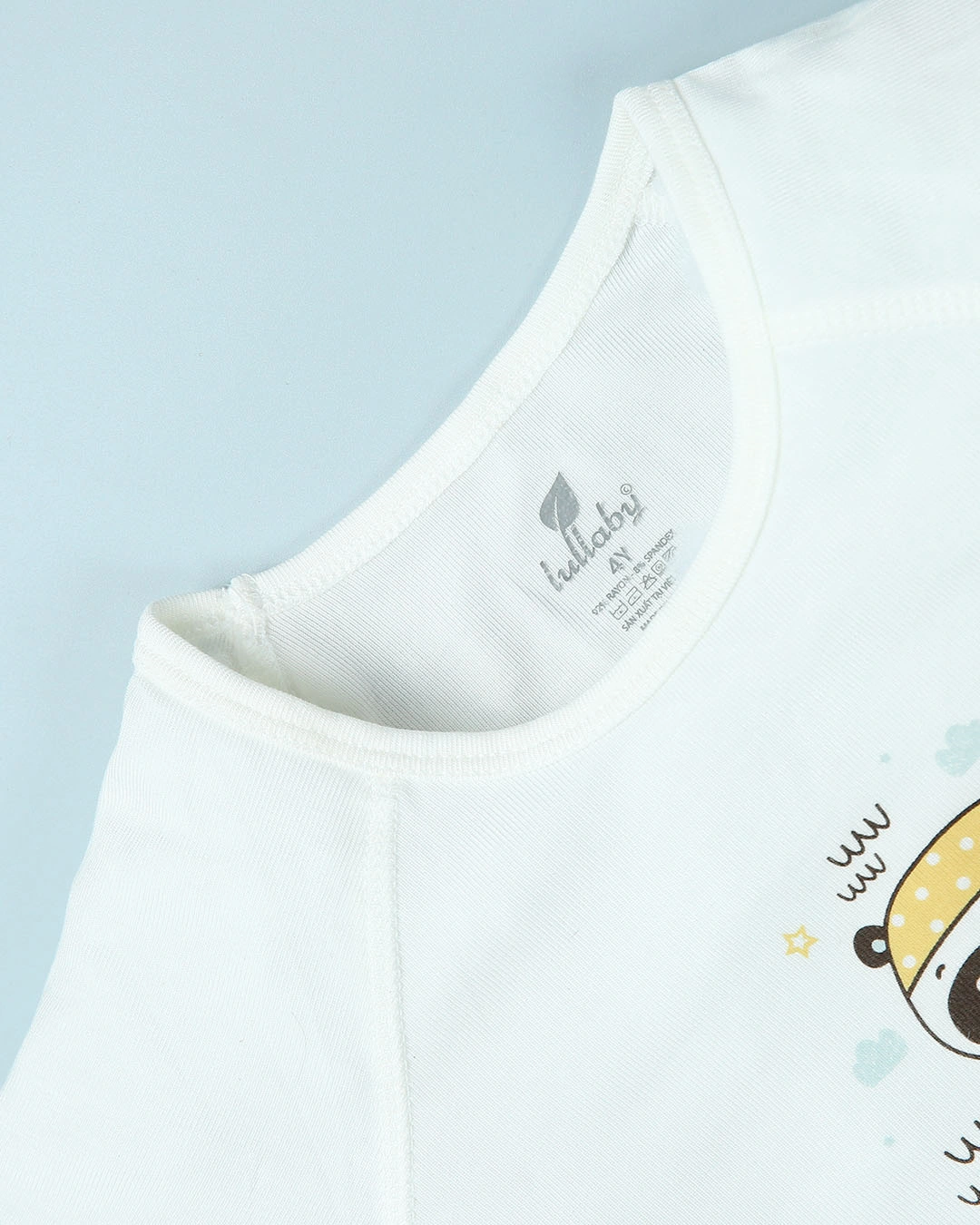 Bộ tay ngắn bé trai Lullaby NH215V màu trắng - xanh 4