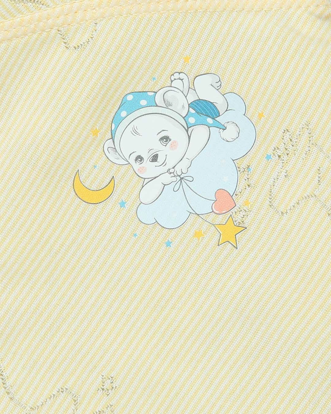 Bộ tay ngắn bé trai Pony Kids cài chéo in gấu màu vàng 6