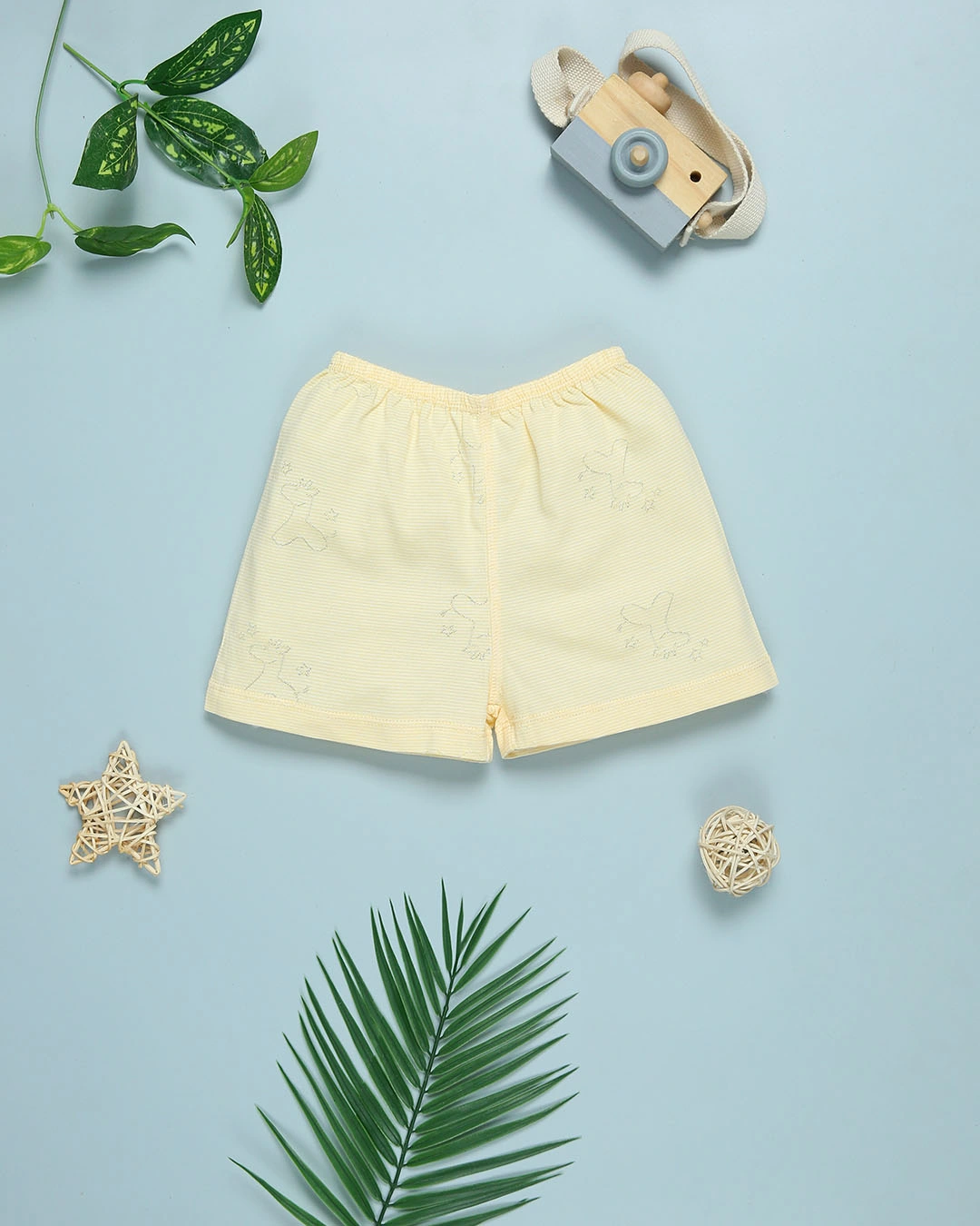 Bộ tay ngắn bé trai Pony Kids cài chéo in gấu màu vàng 7