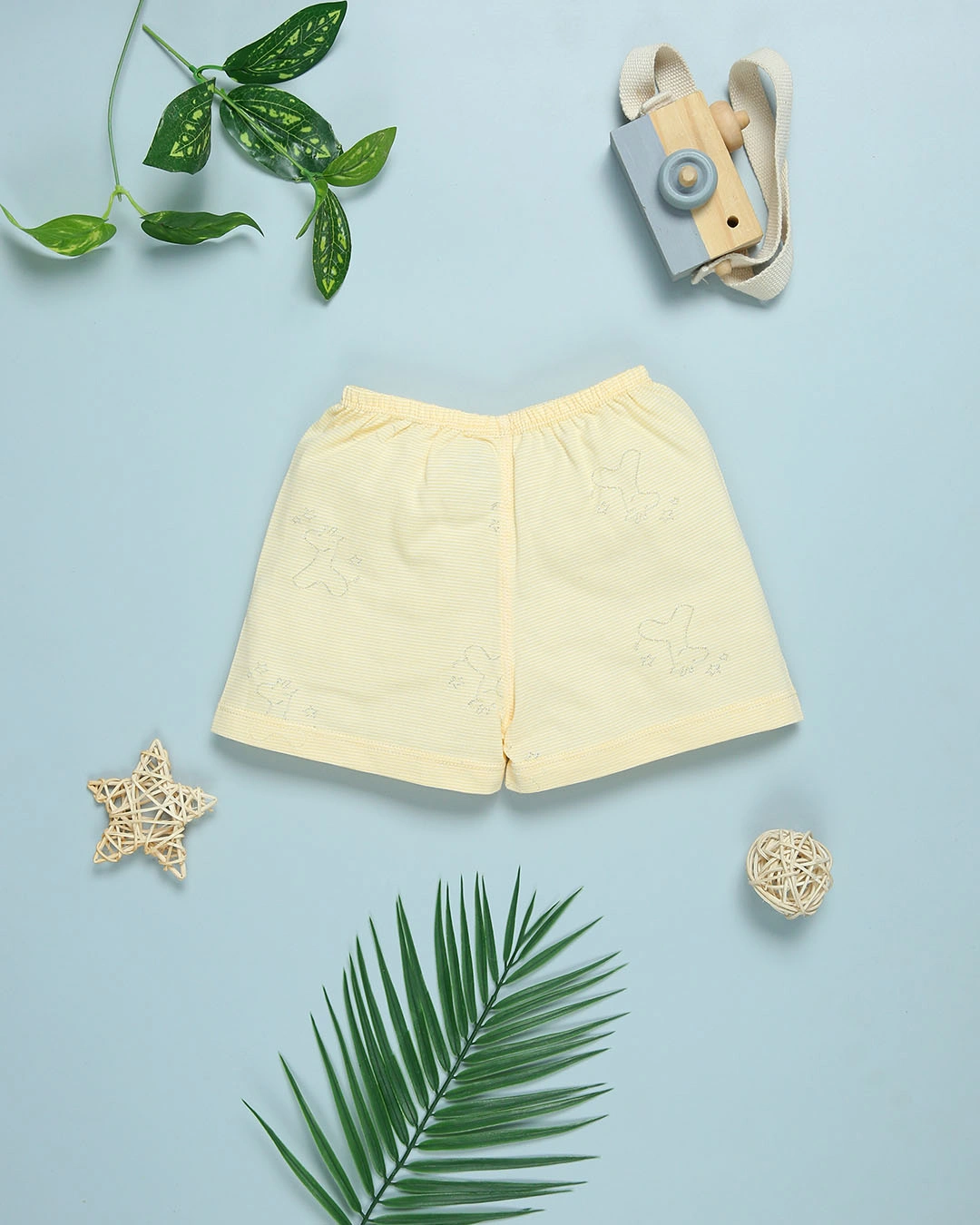 Bộ tay ngắn bé trai Pony Kids cài chéo in gấu màu vàng 8