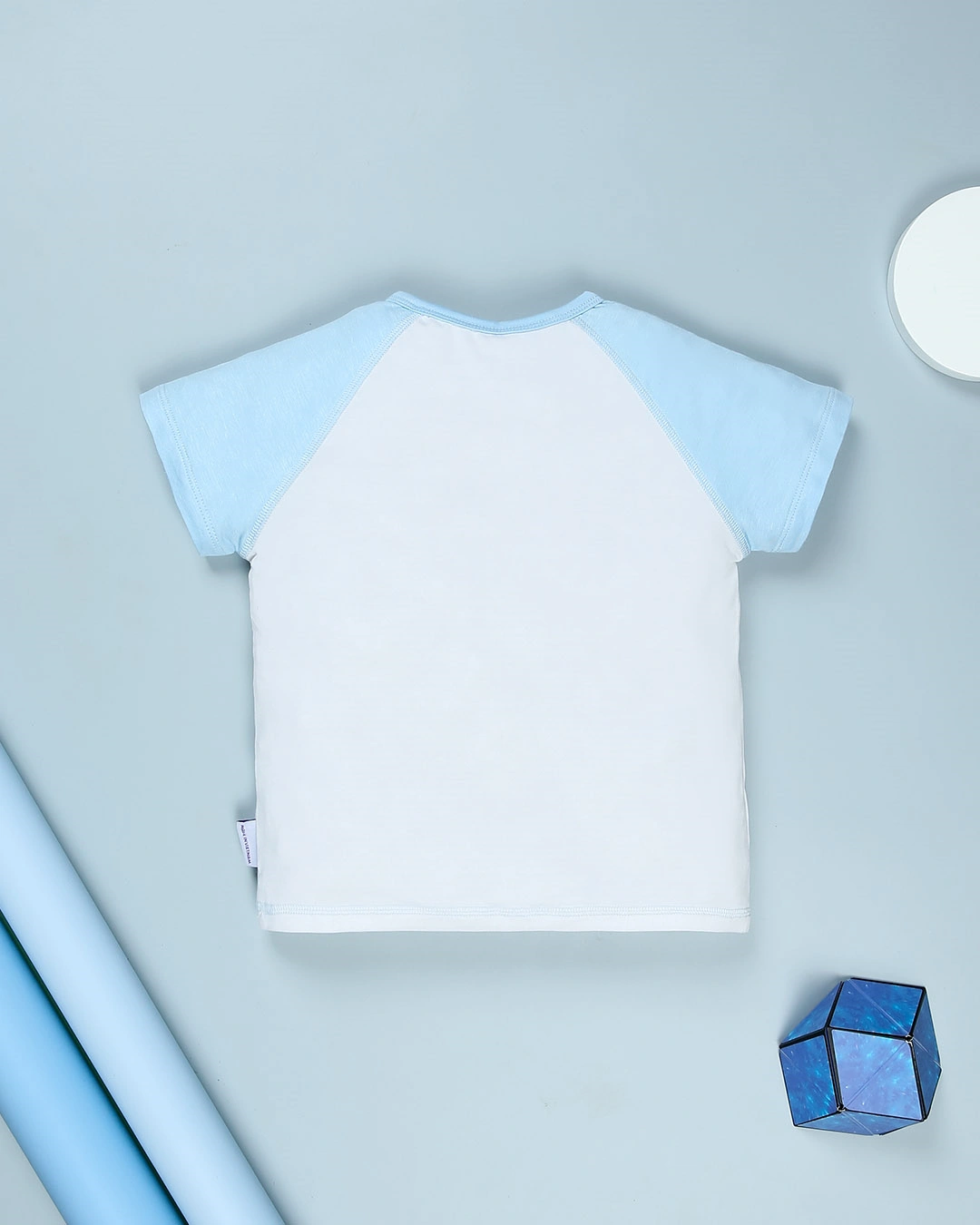 Bộ tay ngắn bé trai BabyMommy cài vai in chim màu trắng - xanh 3