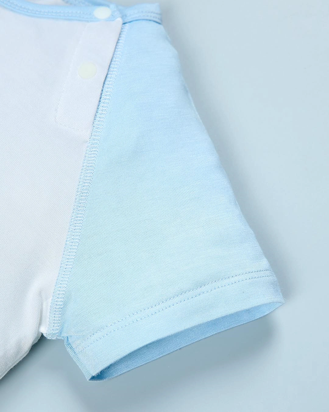 Bộ tay ngắn bé trai BabyMommy cài vai in chim màu trắng - xanh 5