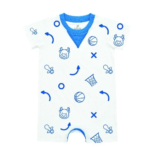 Romper bé trai Lullaby HNB305M màu trắng - xanh dương 1