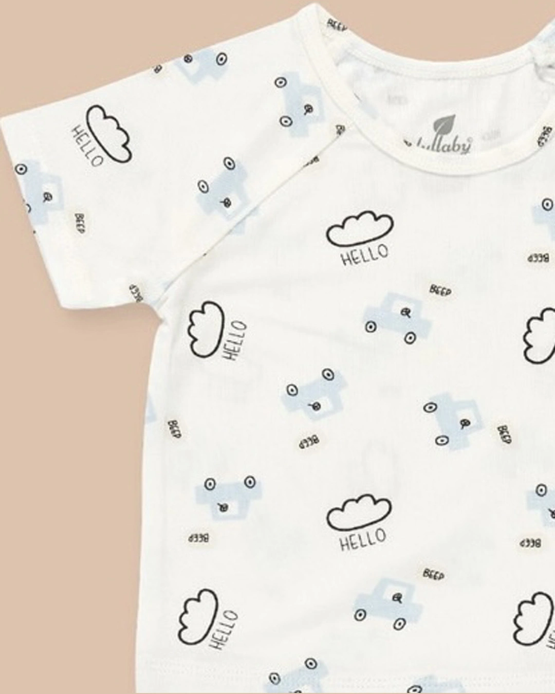 Romper bé trai Lullaby NH113V màu trắng - ghi 3