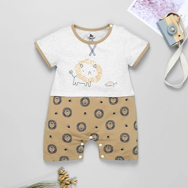 Bodysuit bé trai Pony Kids cotton trắng - nâu