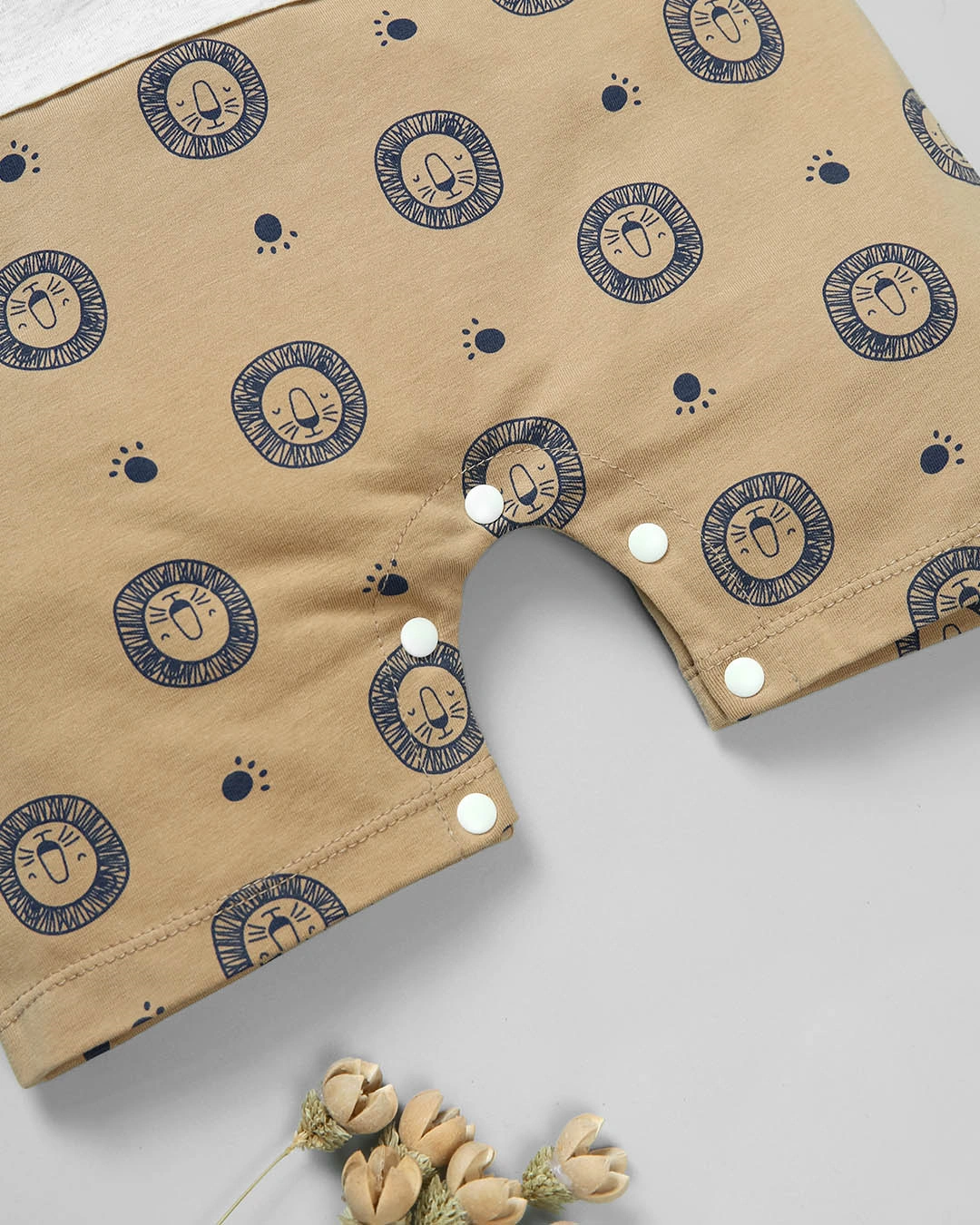 Bodysuit bé trai Pony Kids in hình sư tử màu trắng - nâu 5