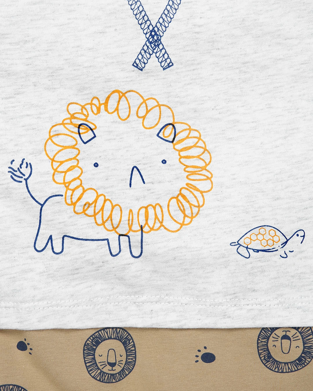 Bodysuit bé trai Pony Kids in hình sư tử màu trắng - nâu 7