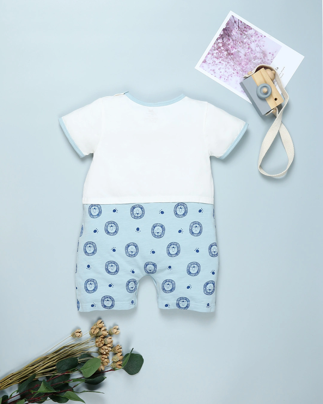 Bodysuit bé trai Pony Kids in hình sư tử màu trắng - nâu 11