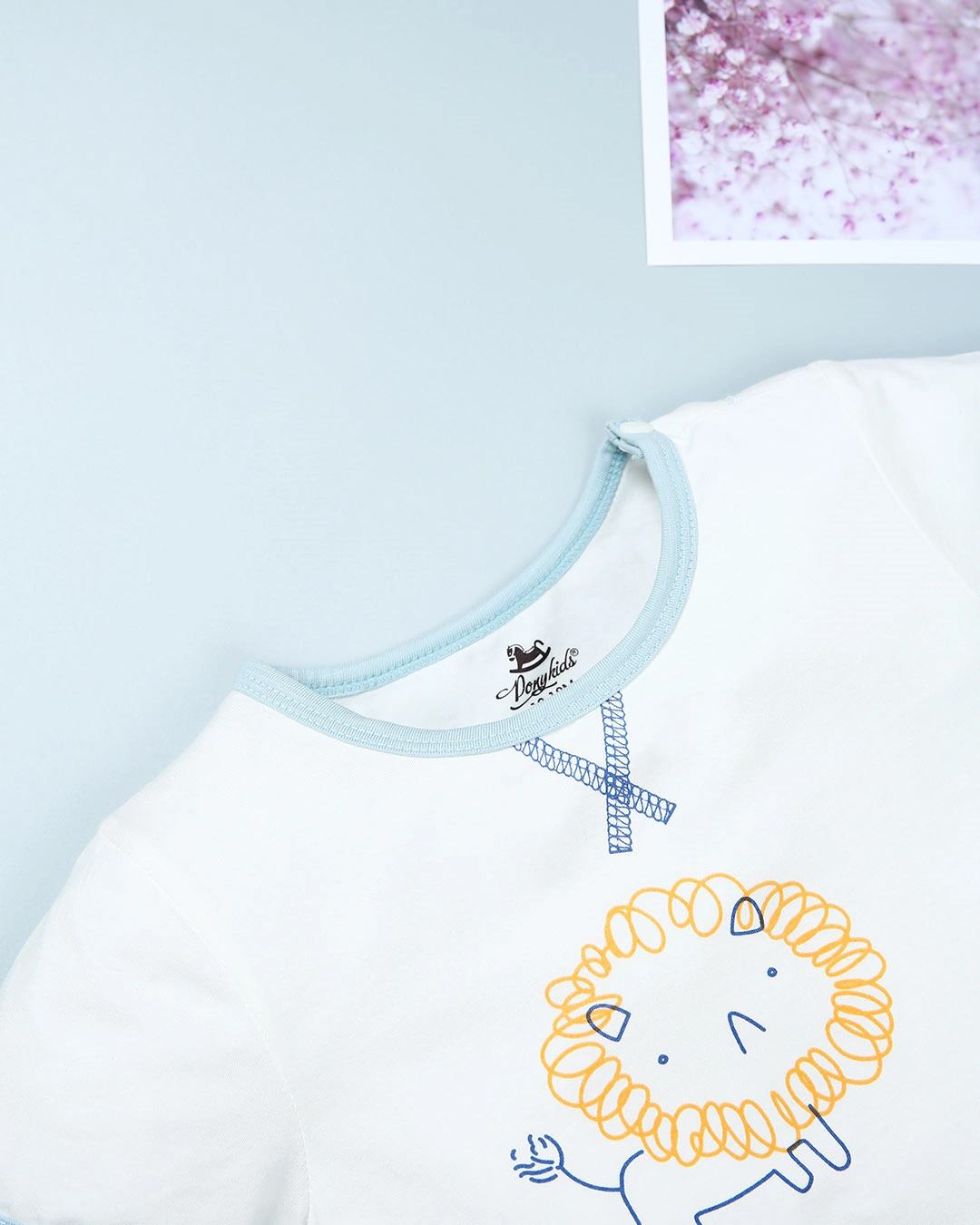 Bodysuit bé trai Pony Kids in hình sư tử màu trắng - nâu 12