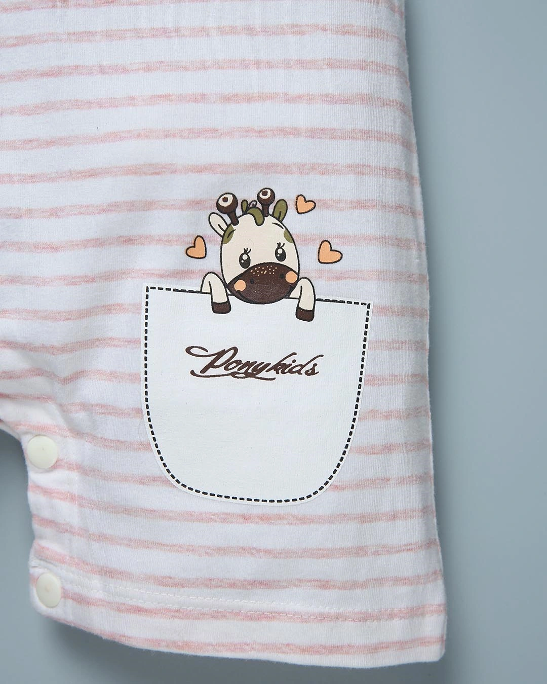 Bodysuit bé trai Pony Kids kẻ ngang màu cam 7