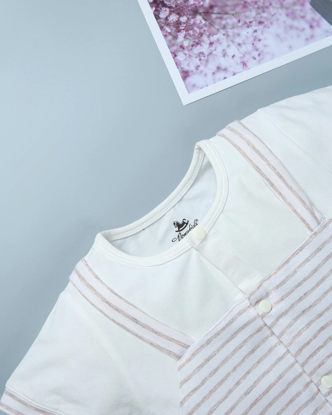 Bodysuit bé trai Pony Kids kẻ ngang màu cam 13