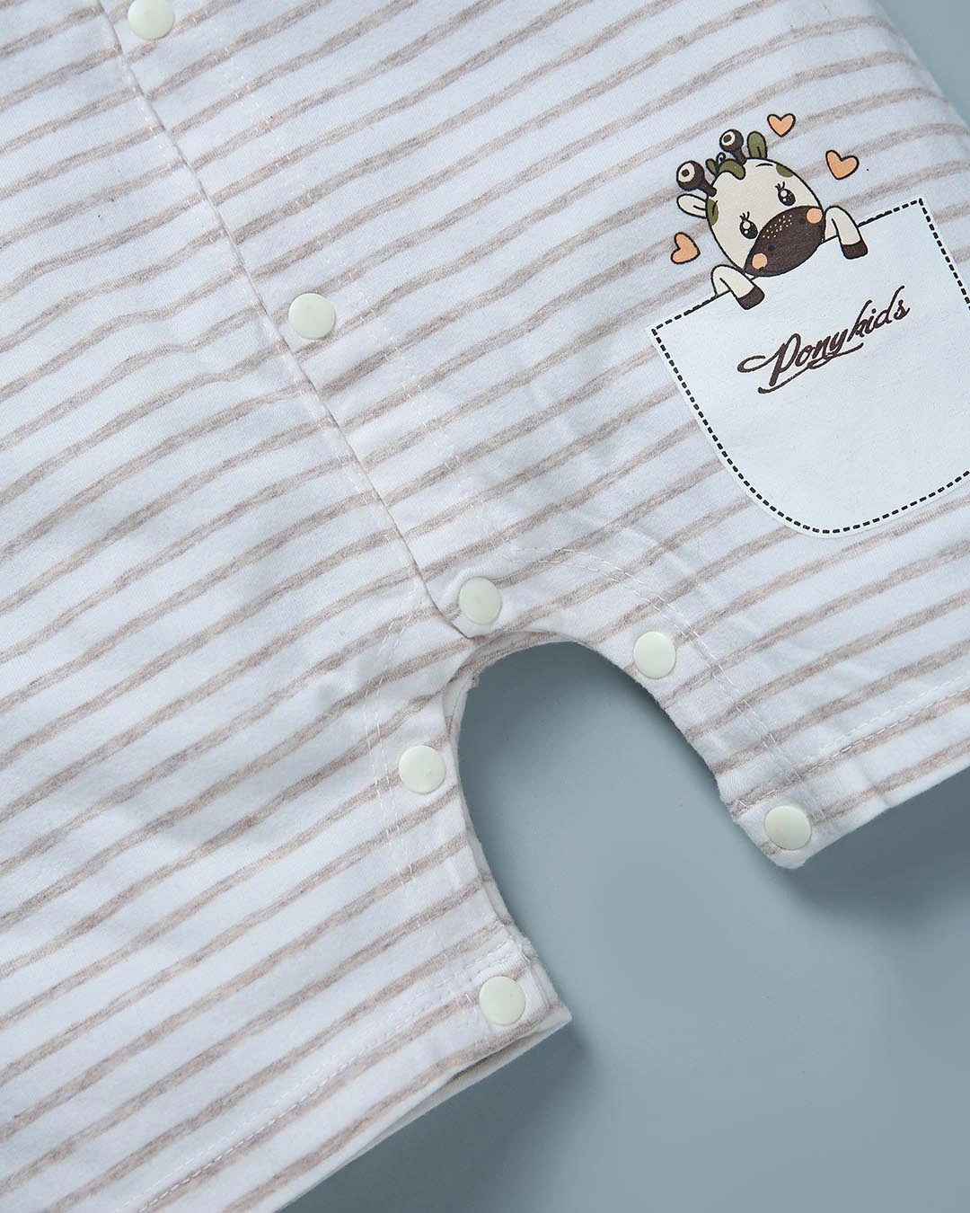 Bodysuit bé trai Pony Kids kẻ ngang màu cam 15