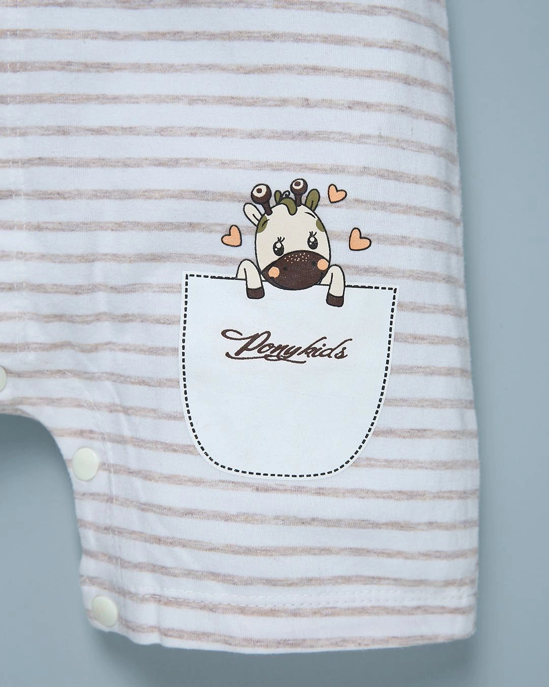 Bodysuit bé trai Pony Kids kẻ ngang màu cam 17