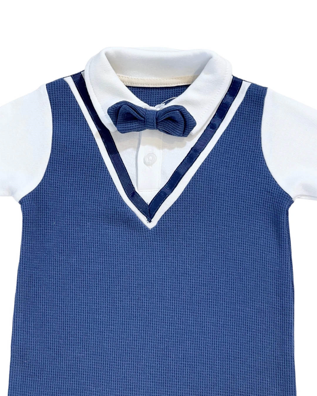Bodysuit bé trai Lullaby NH879R màu trắng - xanh dương 3