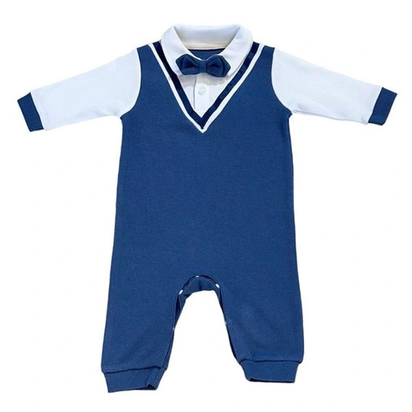 Bodysuit bé trai Lullaby trắng - xanh dương
