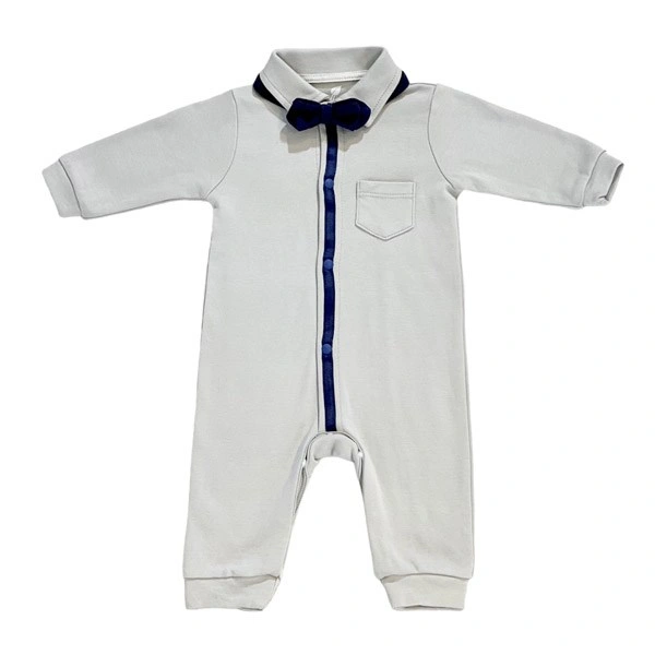 Bodysuit bé trai Lullaby cotton xám