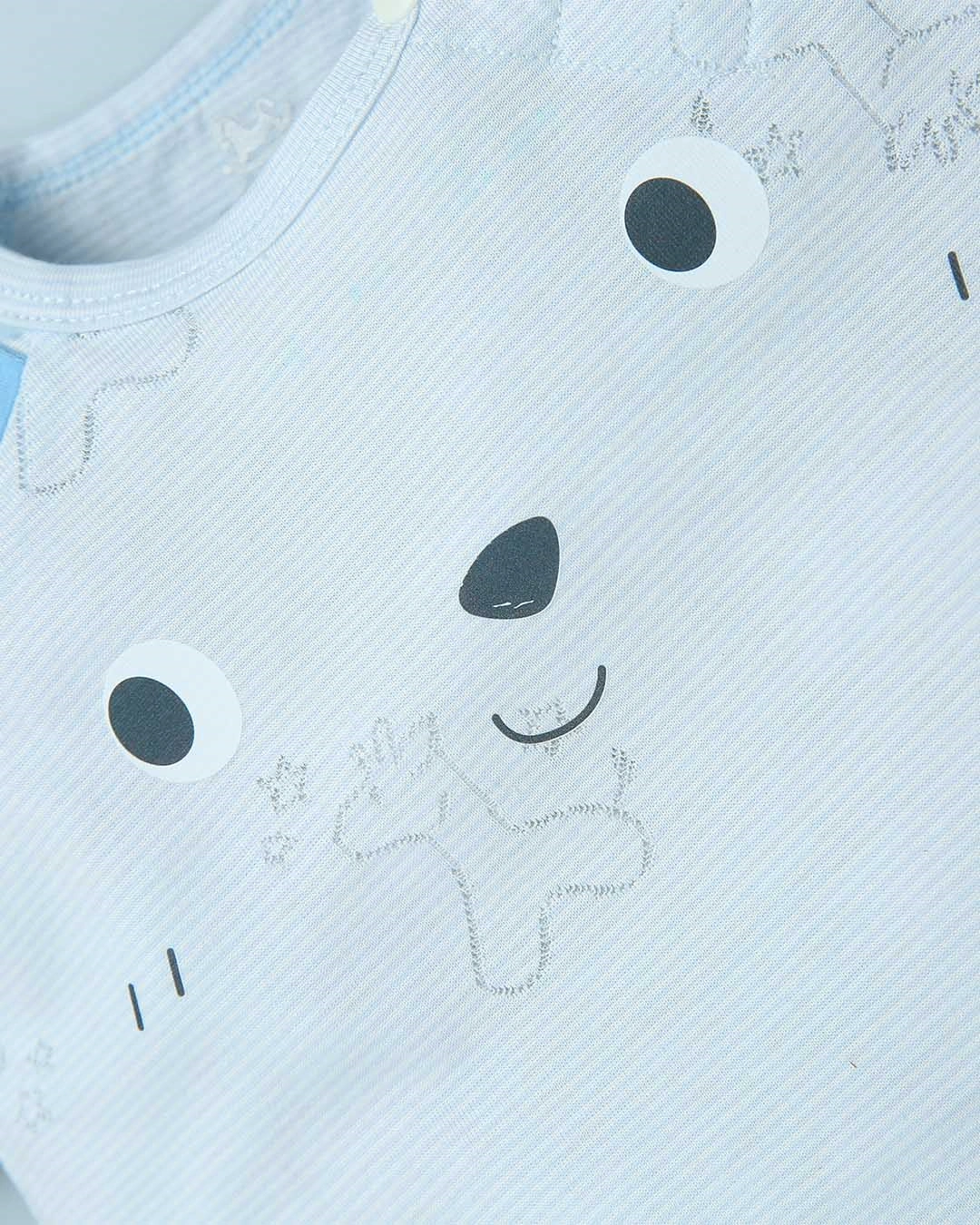 Bodysuit bé trai Pony Kids in gấu màu xanh dương 7