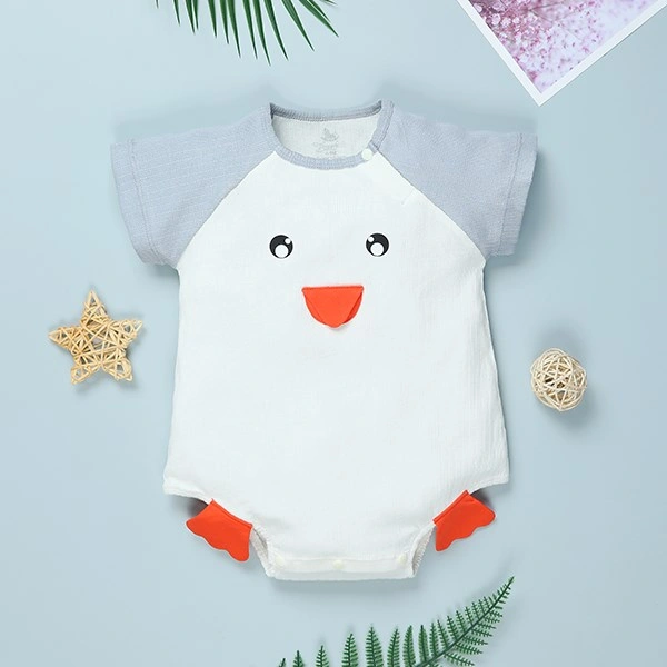 Bodysuit bé trai Pony Kids in chim cánh cụt màu trắng - xanh 1