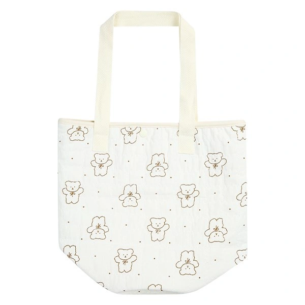 Túi bỉm sữa Bessla gấu nơ chấm bi