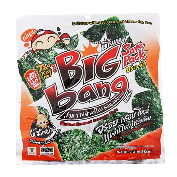 Snack rong biển vị truyền thống Tao Kae Noi Big Bang 6g (từ 1 tuổi) 3
