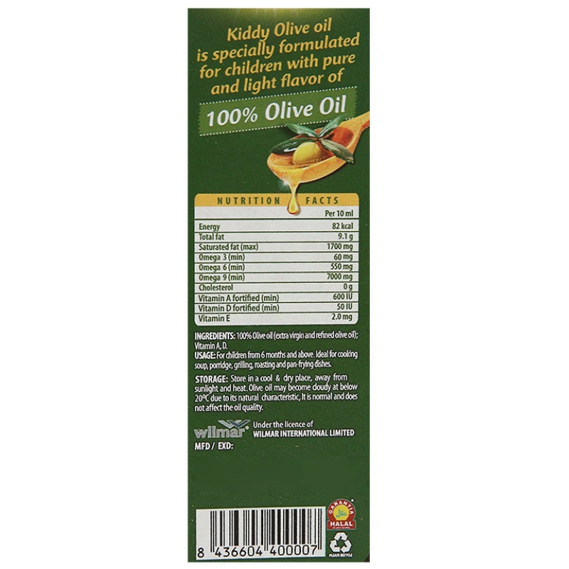 Dầu oliu Kiddy ăn dặm cho bé chai 250 ml (từ 6 tháng) 5