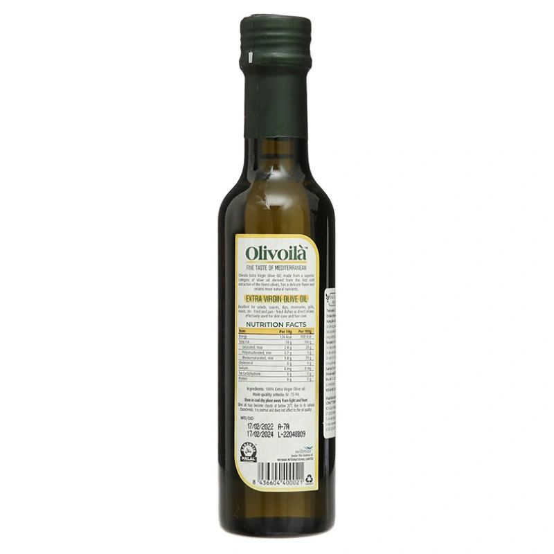 Dầu oliu Olivoilà Extra Virgin chai 250 ml (từ 6 tháng) 2
