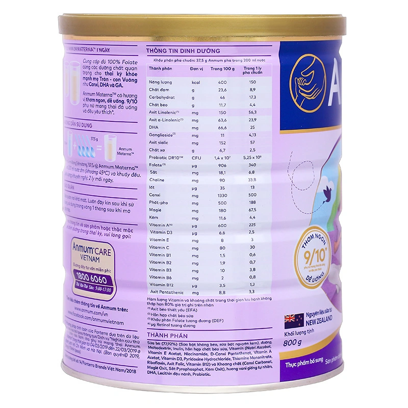 Sữa bầu Anmum Materna hương vani 800g 5