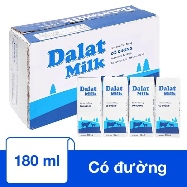 Lốc 4 hộp sữa tươi tiệt trùng DalatMilk có đường 180 ml (từ 1 tuổi) 3