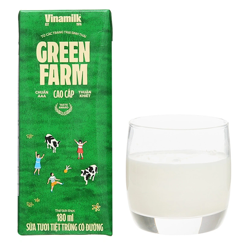 Thùng 48 hộp sữa tươi Vinamilk Green Farm có đường 180 ml (từ 1 tuổi) 11