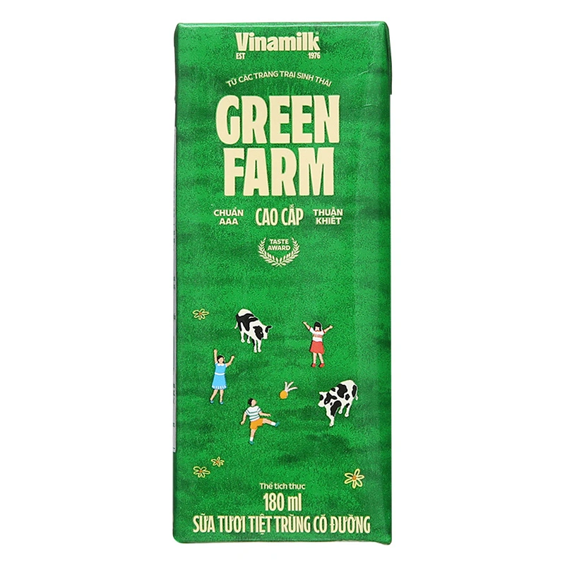 Thùng 48 hộp sữa tươi Vinamilk Green Farm có đường 180 ml (từ 1 tuổi) 7