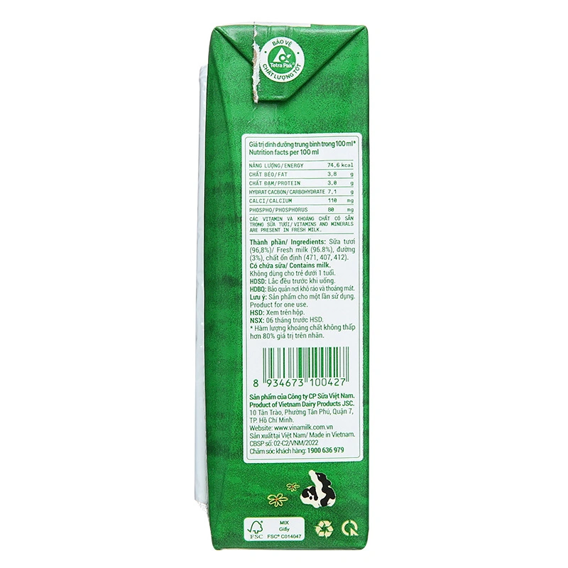 Thùng 48 hộp sữa tươi Vinamilk Green Farm có đường 180 ml (từ 1 tuổi) 9