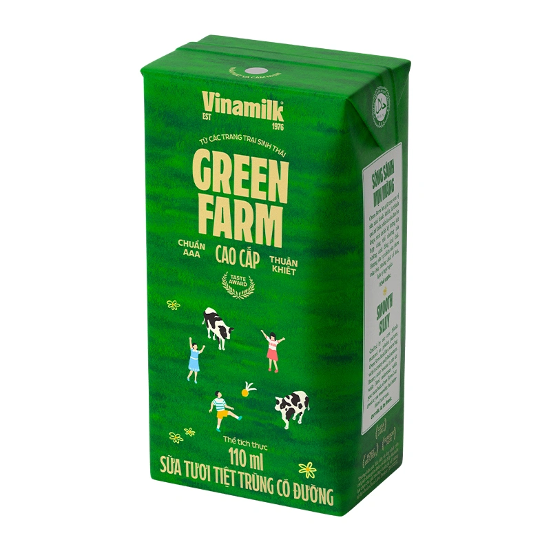 Thùng 48 hộp sữa tươi tiệt trùng Vinamilk Green Farm có đường 110 ml (từ 1 tuổi) 5