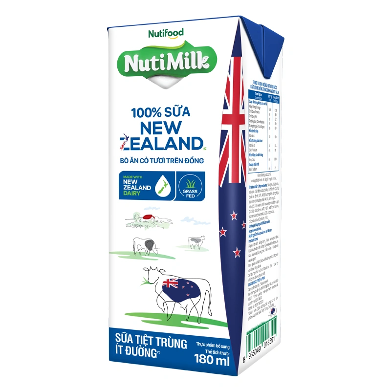 Thùng 48 hộp sữa tiệt trùng Nutimilk New Zealand ít đường 180 ml (từ 1 tuổi) 14