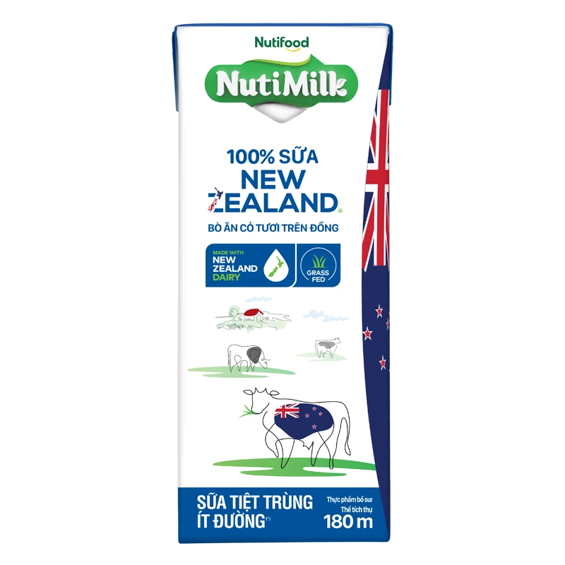Thùng 48 hộp sữa tiệt trùng Nutimilk New Zealand ít đường 180 ml (từ 1 tuổi) 7